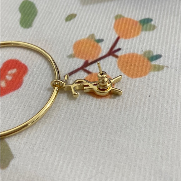Saint Laurent Large Gold Hoop Earrings - Picture 3 of 7